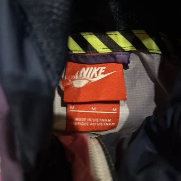 NIKE Windrunner Sunset Windbreaker Mens Medium Pink Pow Wow Hood Pockets Rare - Picture 4 of 13